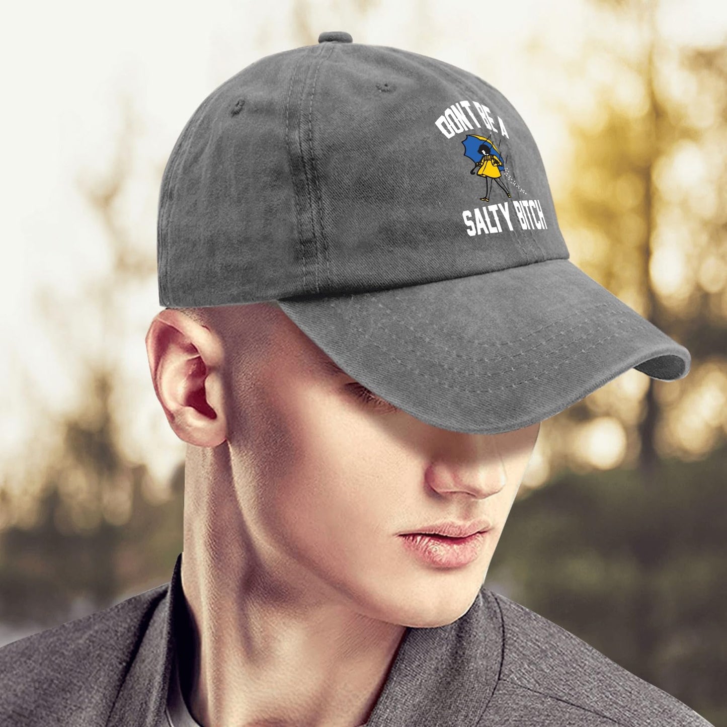 Don't Be Salty Sun Hat - Pigment Gray Baseball Cap