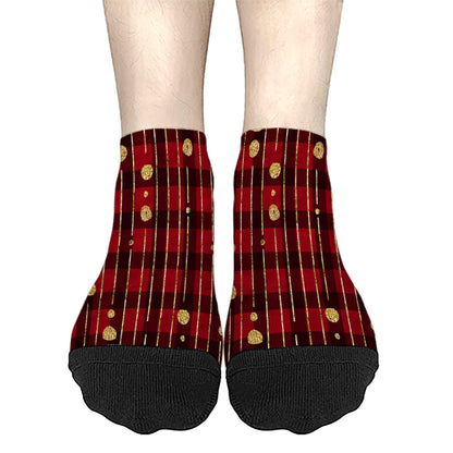 Funny Christmas Pattern No Show Socks Men Cotton Sock Mens