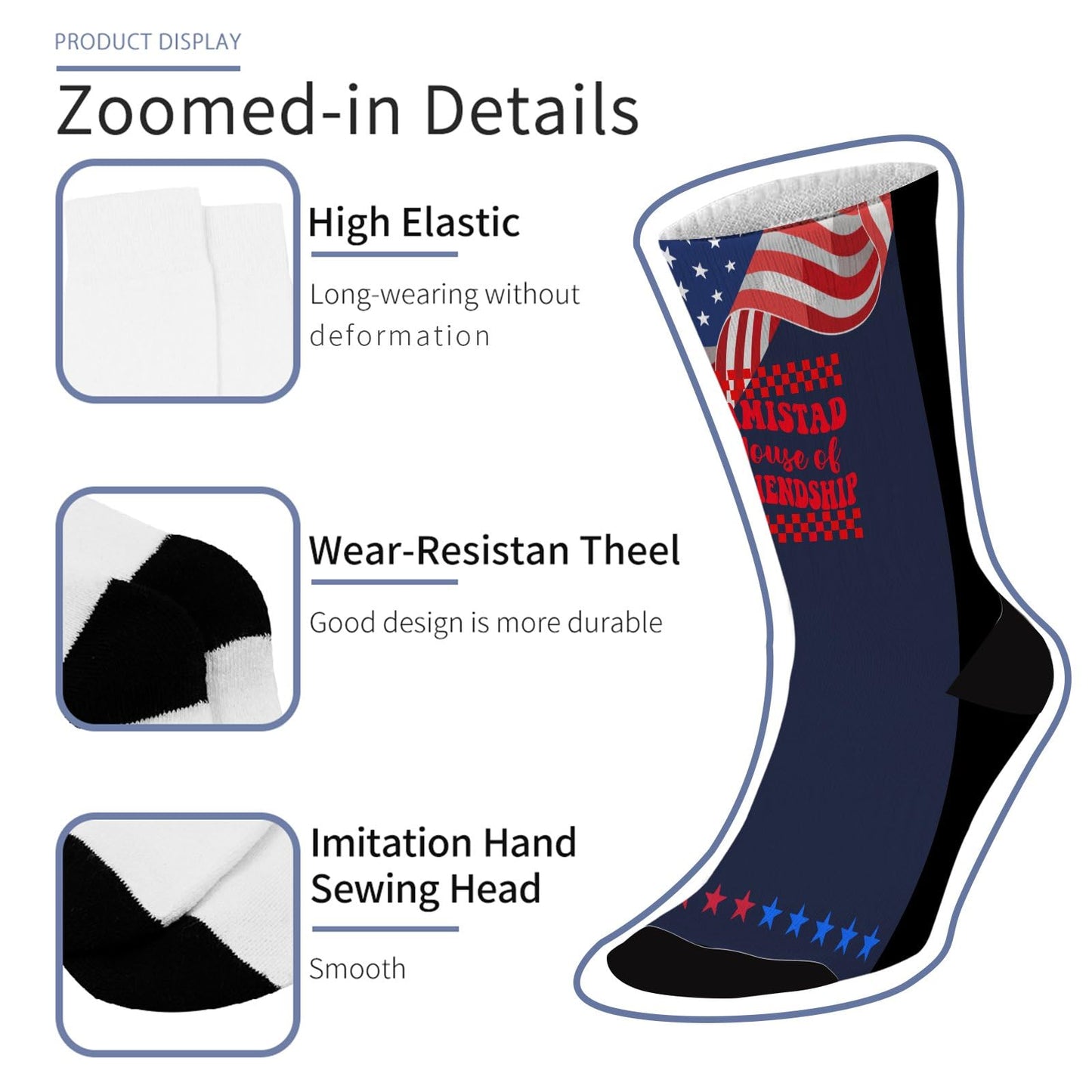 AMISTAD House Of Friendship House Retros Groovy Friendship Women Boot Socks