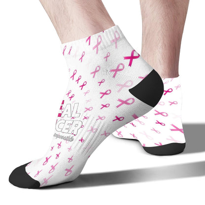 Breast Cancer Awareness Hummingbird No Show Socks Men Hidden Womens Socks