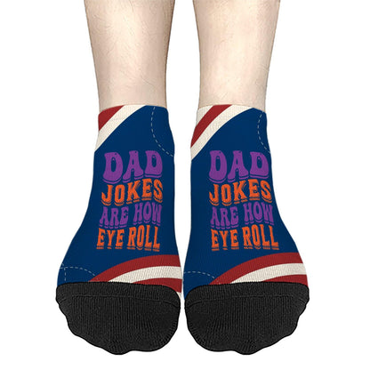 Dad Jokes Are How Eye Roll Mens Socks Crew Short Sock Women