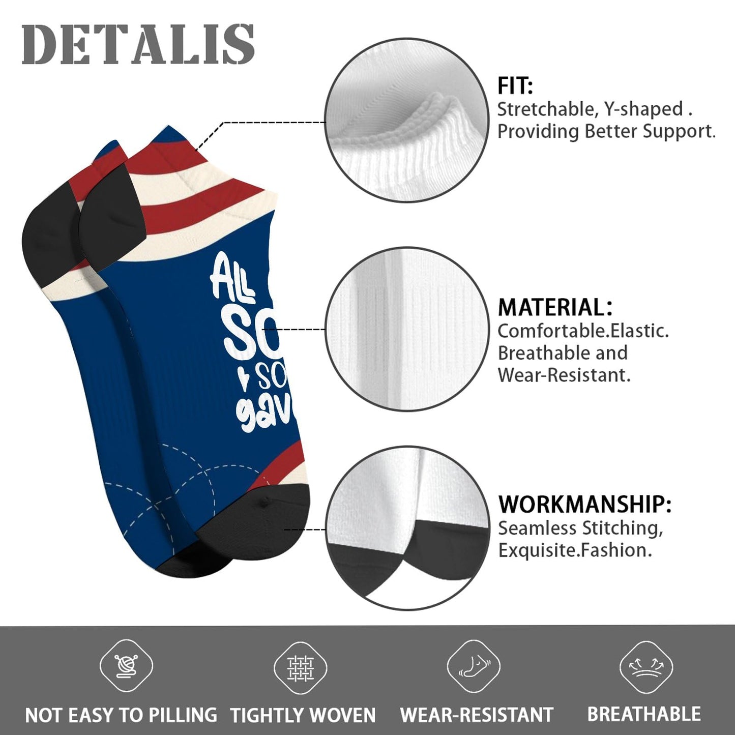 All Gave Some Some Gave All Girls Crew Socks Short Socks Men's