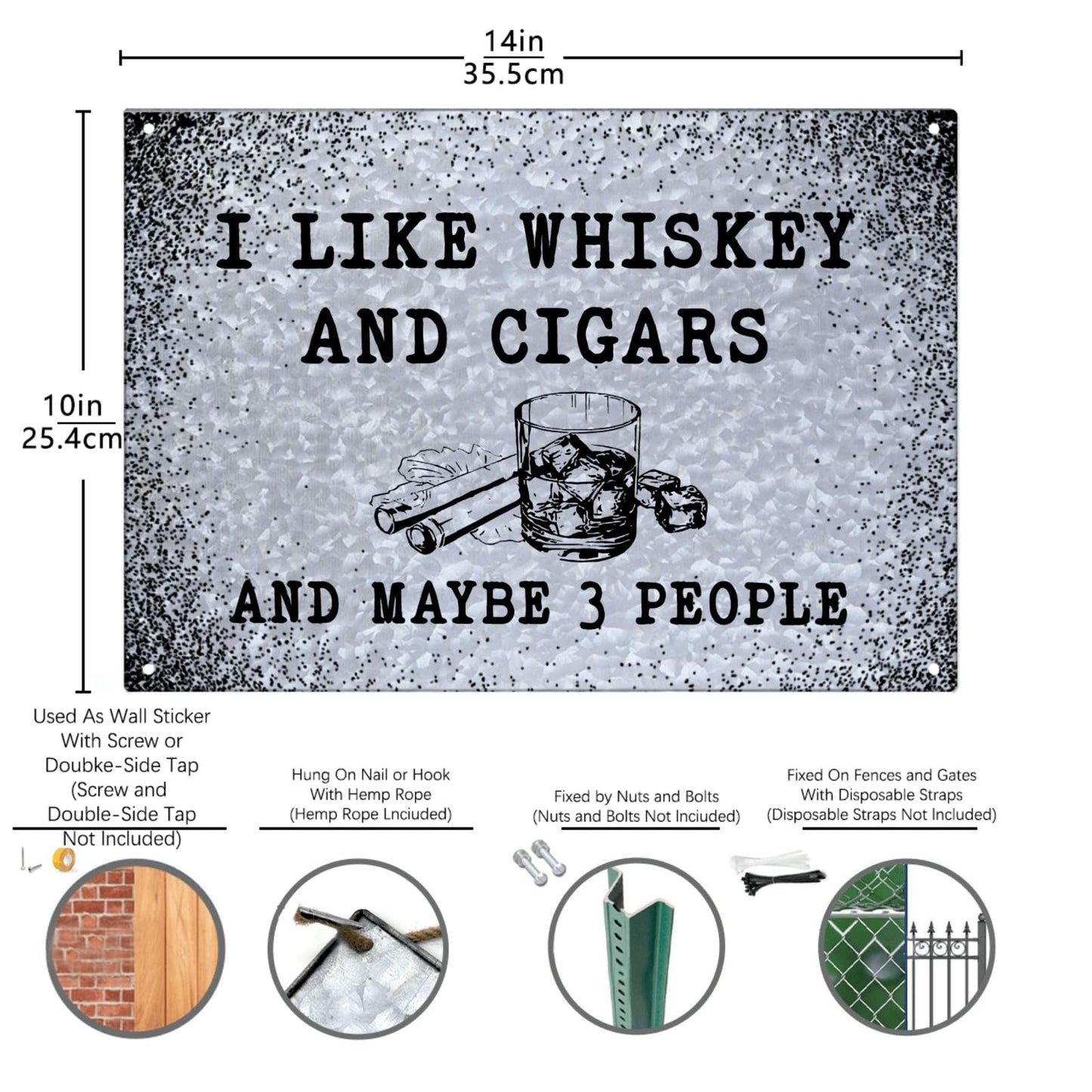 I Like Camping And Whiskey And Maybe 3 People Galvanized Bar Sign Funny Home Decor For Gaming Room One Size