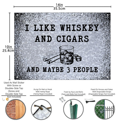 I Like Camping And Whiskey And Maybe 3 People Galvanized Bar Sign Funny Home Decor For Gaming Room One Size