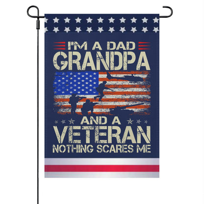 I'm A Dad Grandpa And A Veteran Garden Flags One Size Double Sided Humorous House Flag Double Sided For House Yard Flag