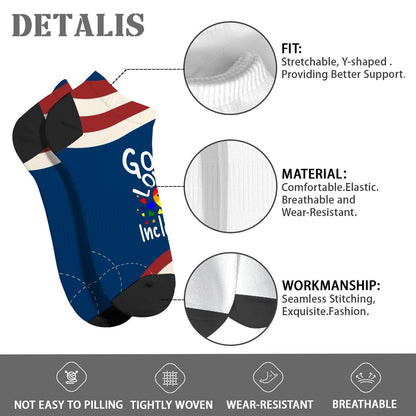 God's Love Is Fully Inclusive Rainbow Saying Womens Socks Ankle Athletic Women Socks