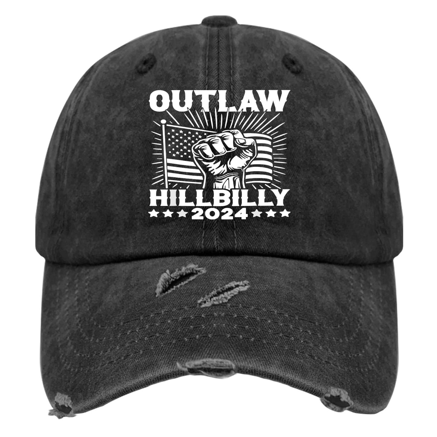 Outlaw Hillbilly Hat for Men - Washed Ball Cap