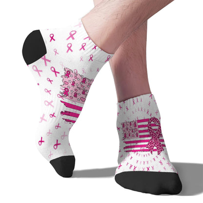 My God Is Stronger Than Breast Cancer Awareness Christian Ankle Socks For Women Invisible Women's Socks