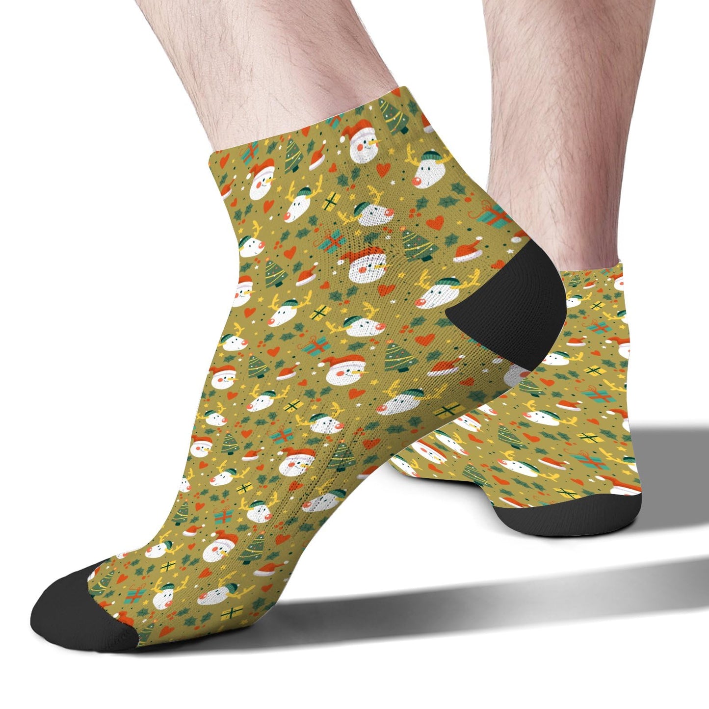 Christmas Pattern Men's Ankle Dress Socks - Funny Designs