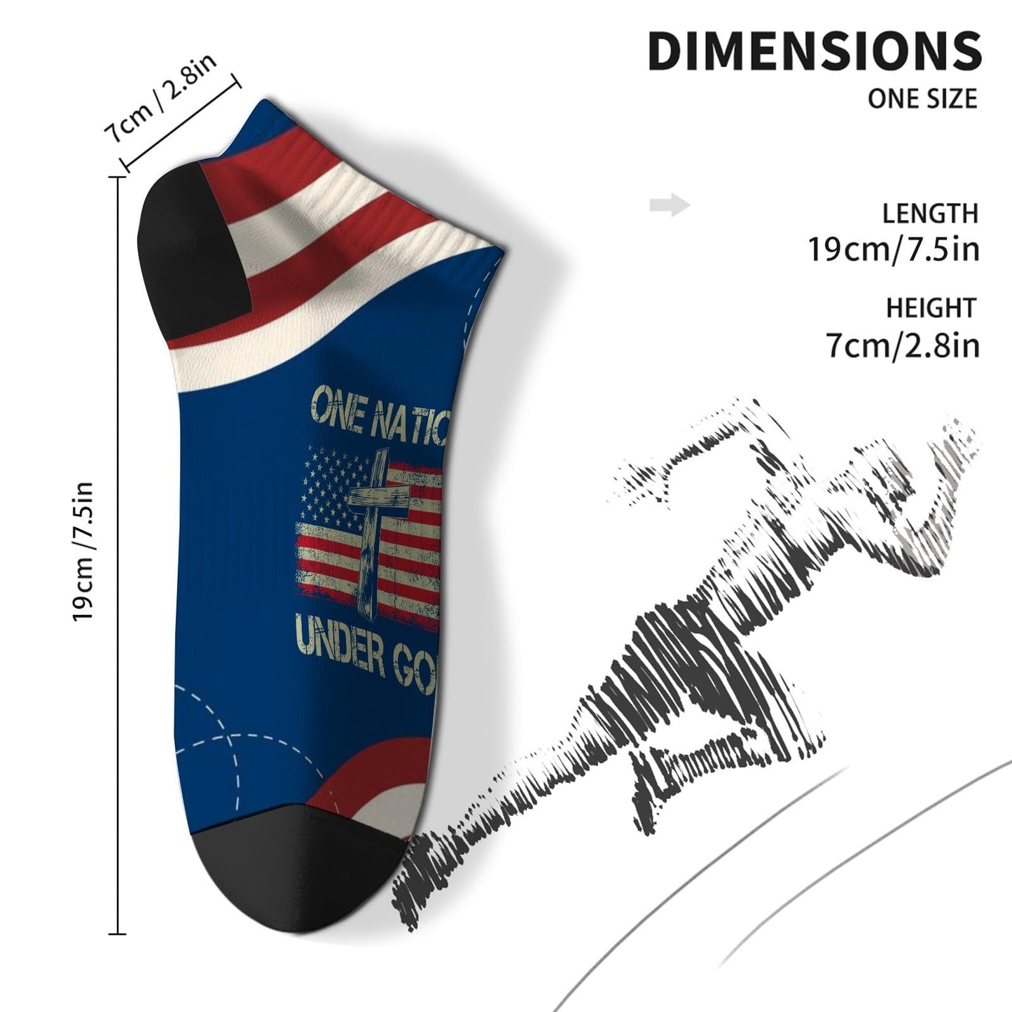 One Nation Under God Mens Socks Crew Casual Sock For Women