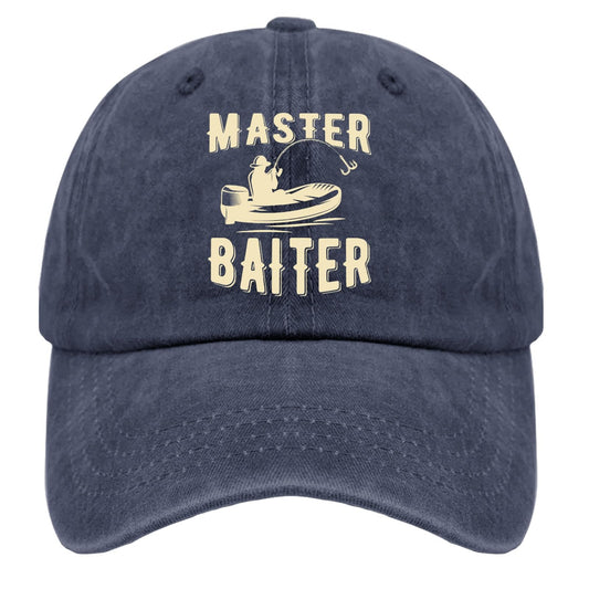 Women's Navy Blue Trucker Hat - Lake Master Baiter - Perfect Gift for Son