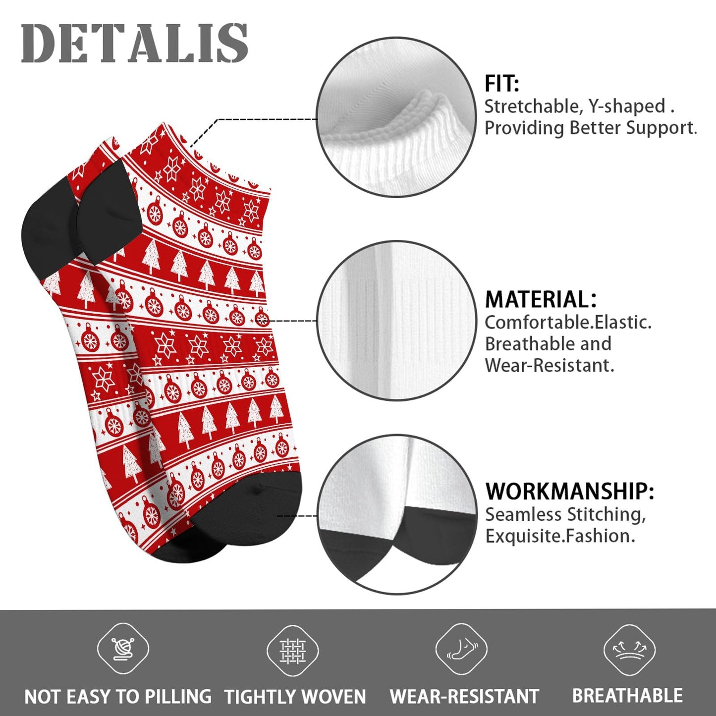 Funny Christmas Pattern Womens Socks Crew Dress Womens Sock