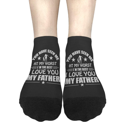 I'm Not The Step Father I'm The Father That Stepped Up No Show Socks Womens Crew Mens Socks