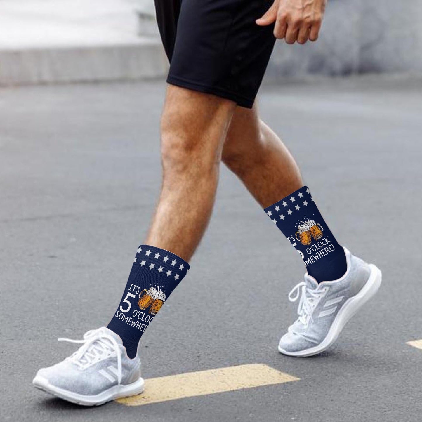 Colorful Crazy Design Half Calf Socks for Men - Novelty Gifts