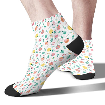 Funny Christmas Pattern Boys Ankle Socks Low Cut For Men Socks