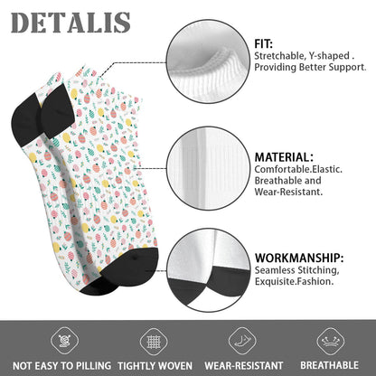 Funny Christmas Pattern Boys Ankle Socks Low Cut For Men Socks
