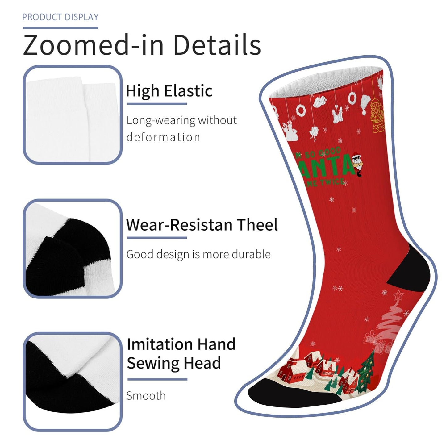 Festive Santa Socks for Women - Colorful Crazy Design Gift