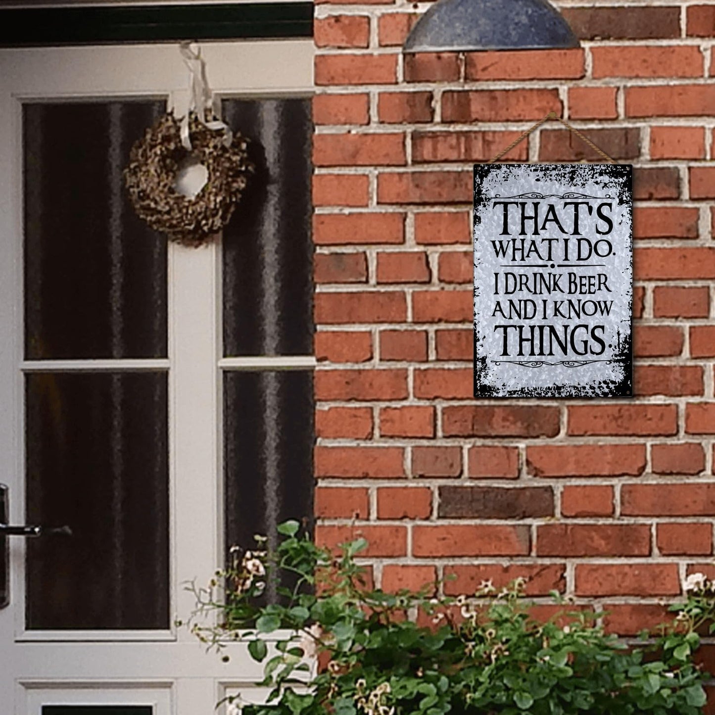 I Drink Beer and Know Things Sign - Rustic Room Decor