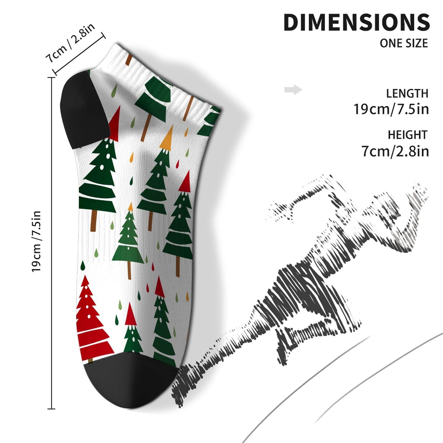 Funny Christmas Pattern Womens Cotton Socks Low Cut Socks For Men