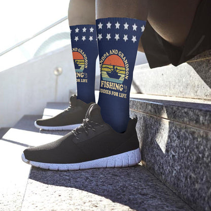 Colorful Fishing Design Half Calf Socks for Women