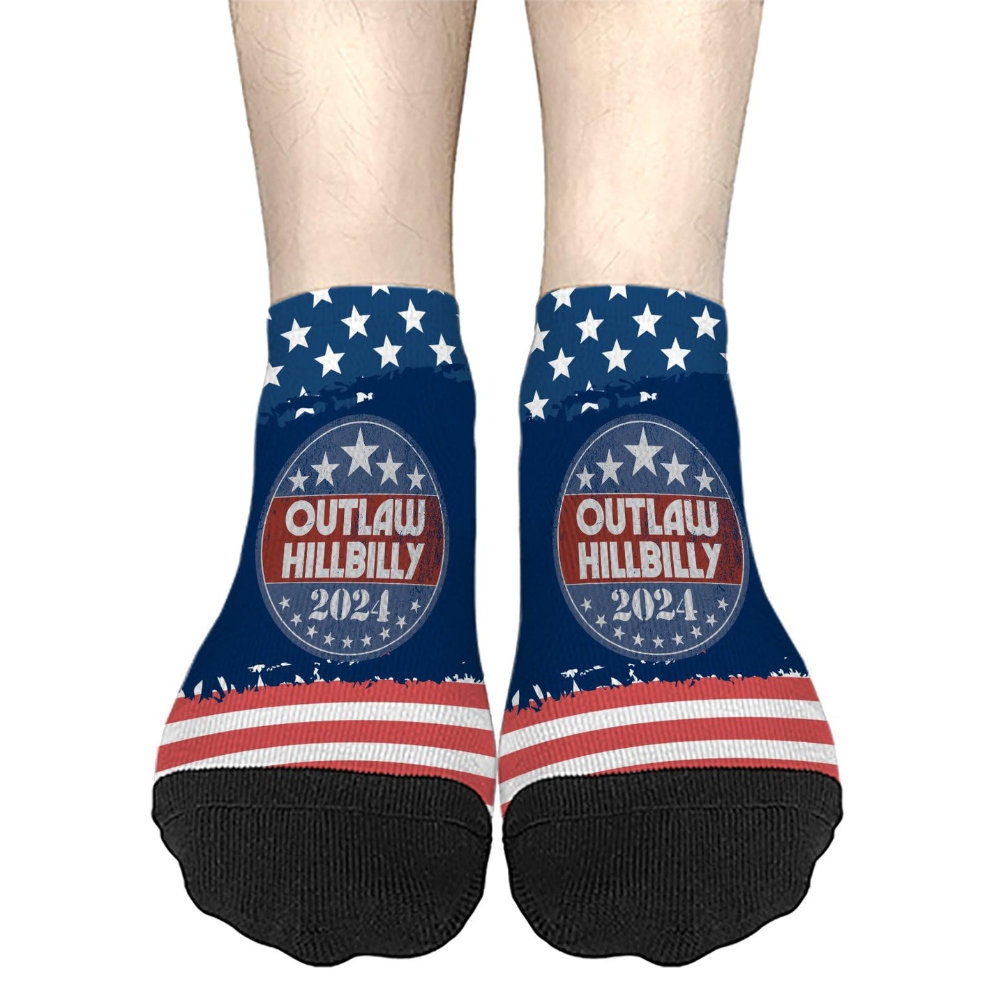 Trump Vances 2024 Outlaw Hillbilly US Flag Women Socks Ankle Low Cut Sock Men's