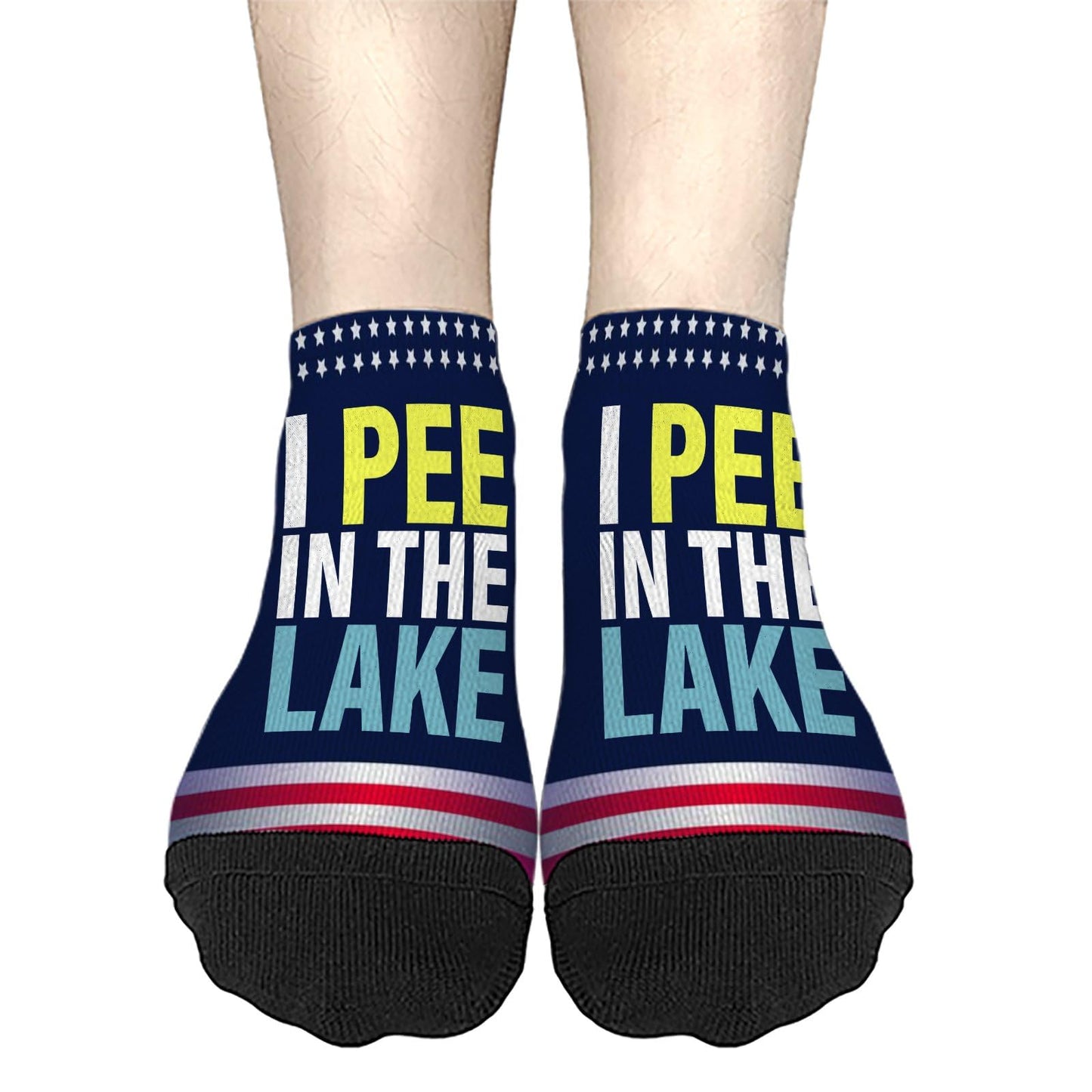 I Pee In The Lake Funny Vacation Partys Dress Socks For Men Short Socks Womens