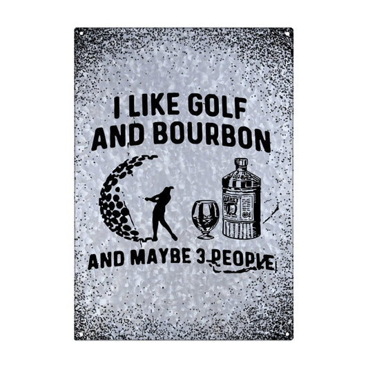 Golf & Bourbon Galvanized Vintage Bar Decor