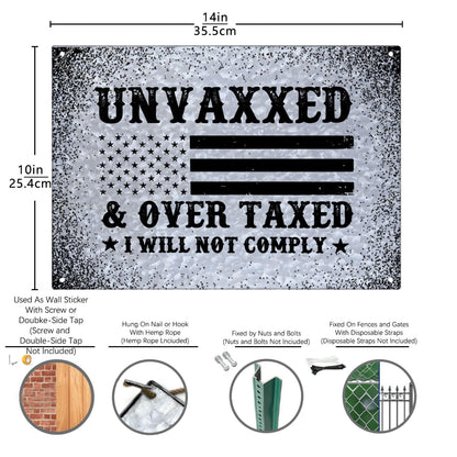 Unvaxxed & Overtaxed Galvanized Metal Bar Decor