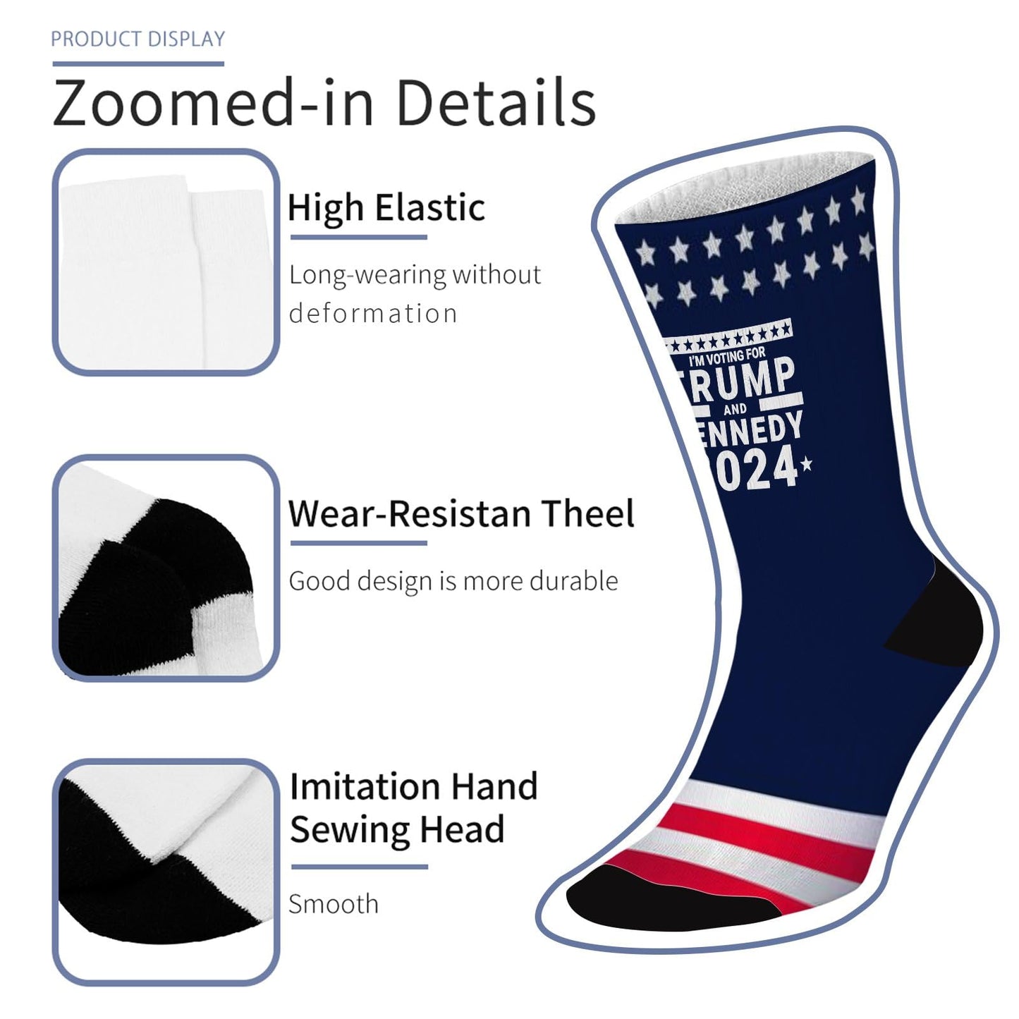 Colorful Fancy Design Trump & Kenedy 2024 Women's Socks