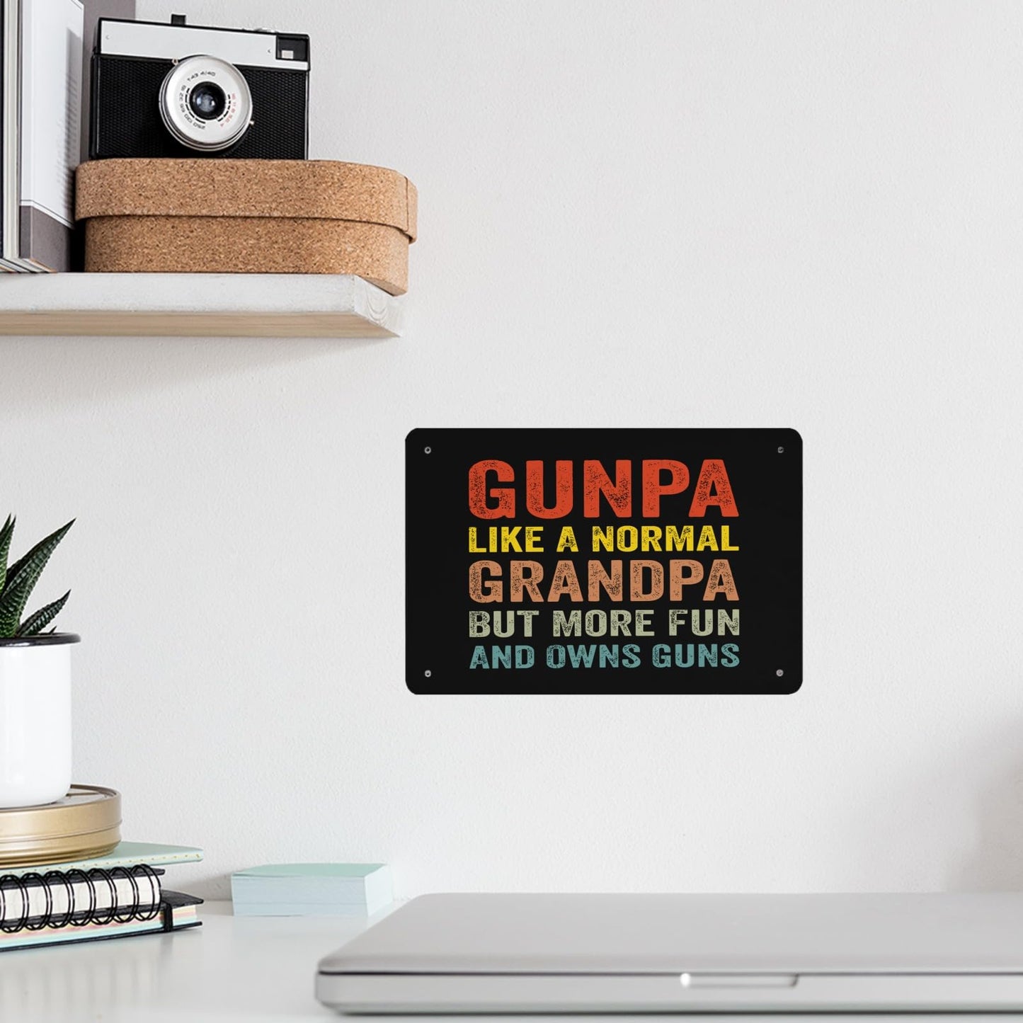 Gunpa Like A Normal Grandpa But More Fun And Owns Guns Sign Bathroom Decor For 40 * 30cm