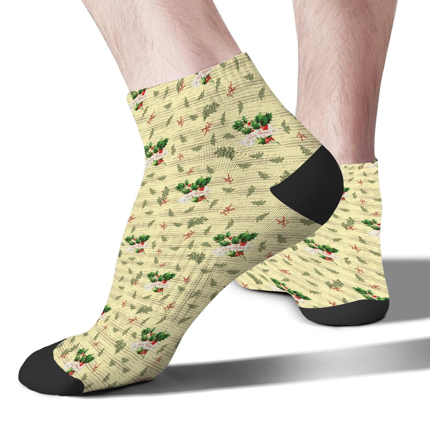 Funny Christmas Pattern Boys Ankle Socks Low Cut For Men Socks