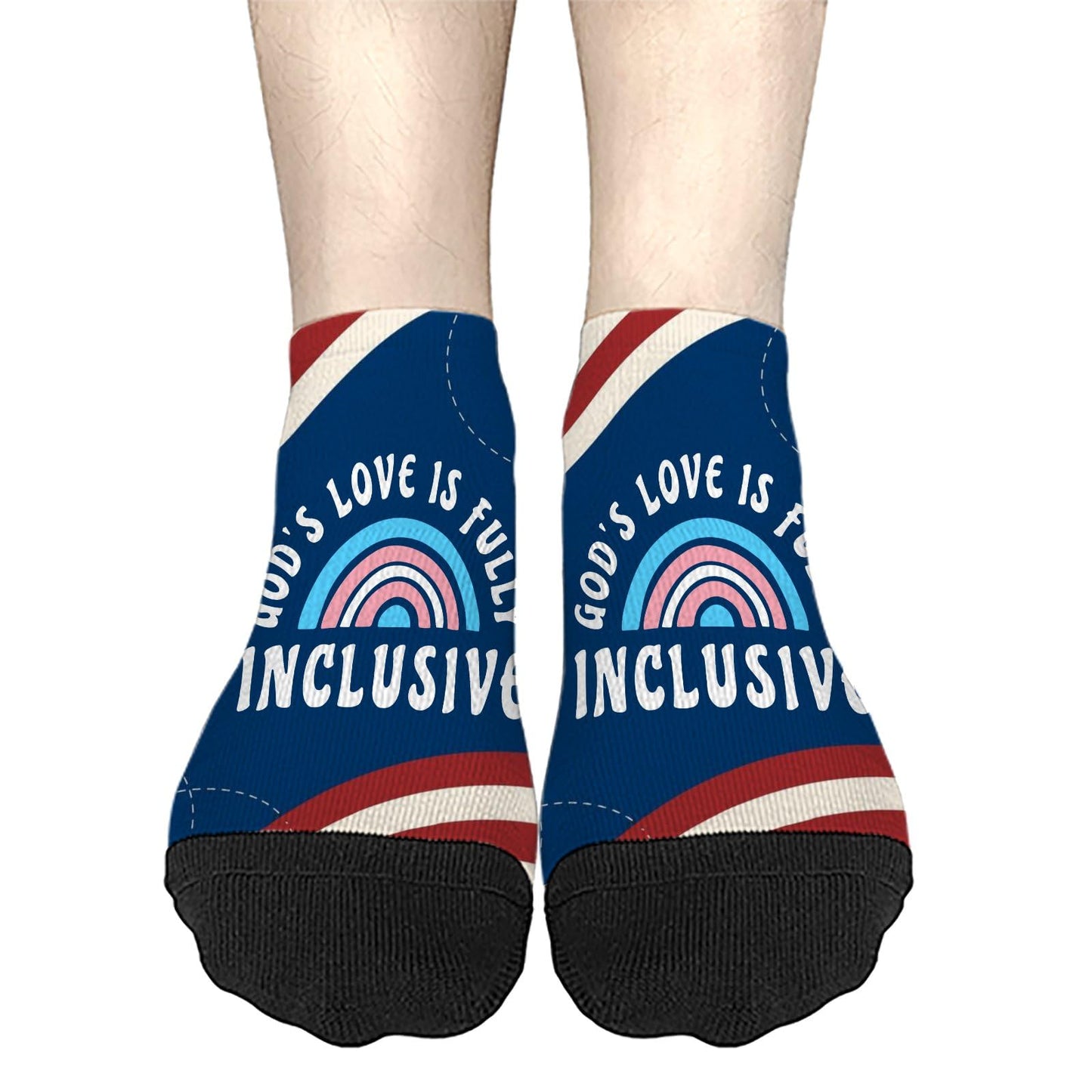 God's Love Is Fully Inclusive Rainbow Saying Womens Socks Ankle Athletic Women Socks