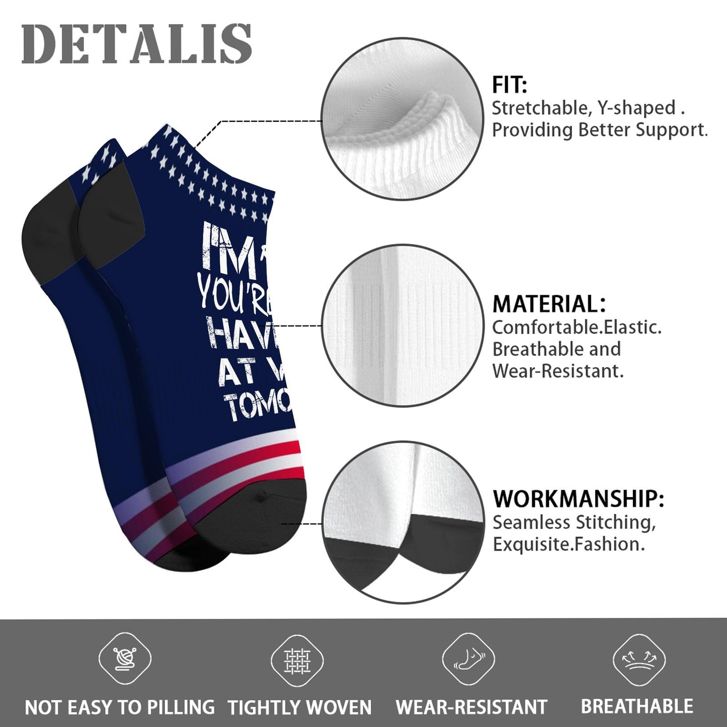 I'm Retired You're Not Have Fun At Work Tomorrow Athletic Socks Men Athletic Men Socks