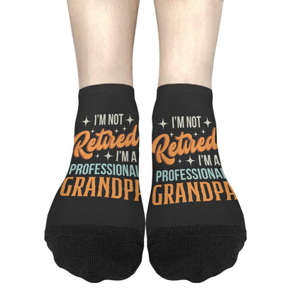 Generic I'm Not Retired I'm A Professional Grandpa Mens No Show Socks Invisible For Men's Socks, White