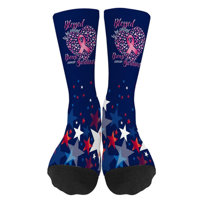 Blessed Breast Cancer Survivor Crew Socks