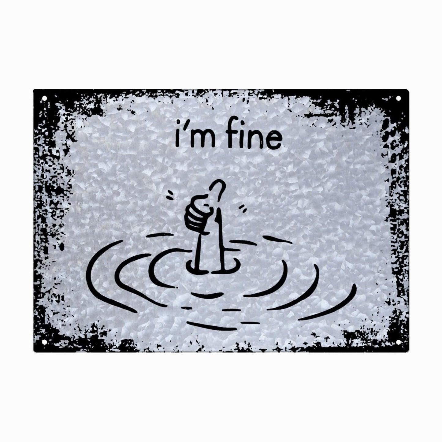 I’m Fine Everythings Fine Galvanized Bar Sign Bathroom Decor For Bedroom One Size