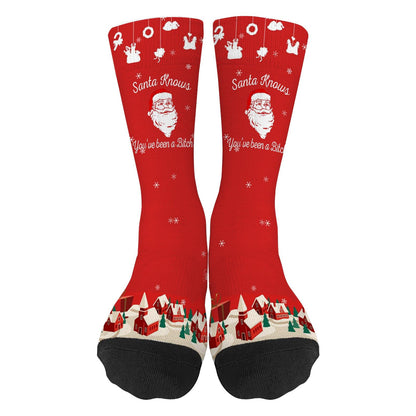 Santa Socks for Men - Colorful Crazy Design - Unisex Novelty Gift