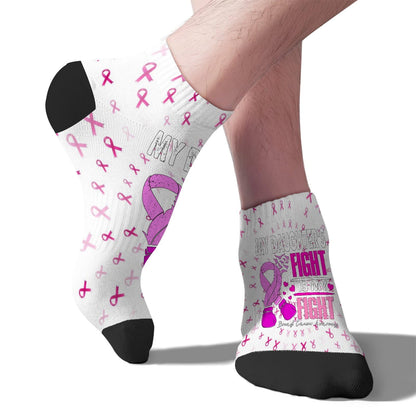 My God Is Stronger Than Breast Cancer Awareness Christian Ankle Socks For Women Invisible Women's Socks