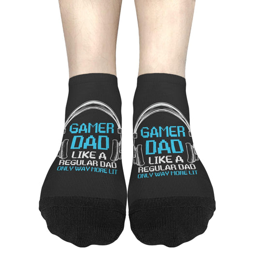 GAMER DAD LIKE A REGULAR DAD ONLY WAY MORE LIT Boys Ankle Socks Liner Women's Sock