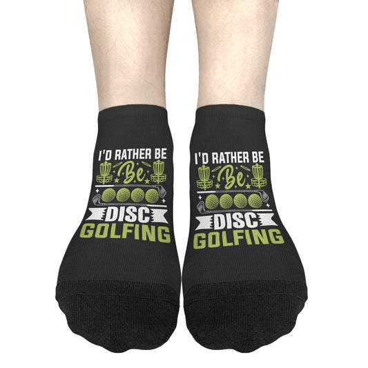 TEMLAN I'd Rather Be Disc Golfing Men Ankle Socks Cotton For Mens Sock