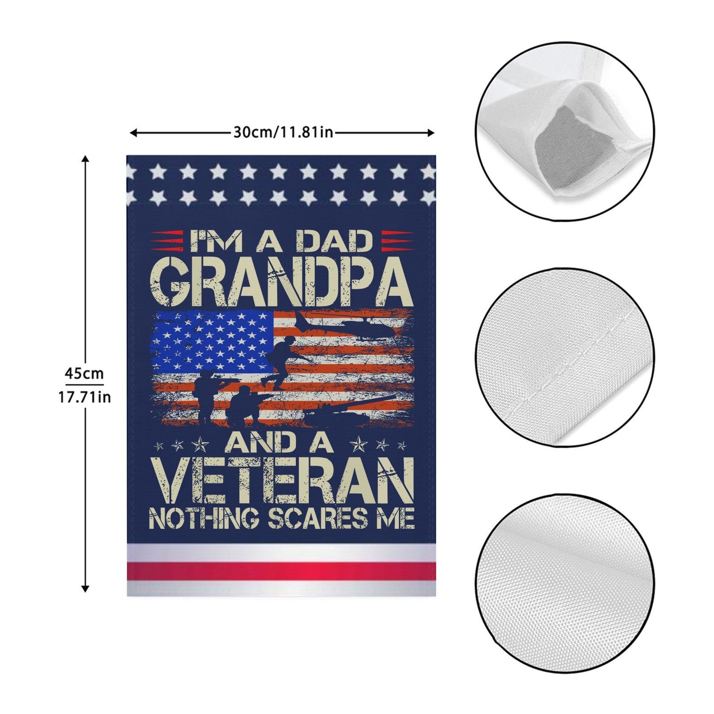 I'm A Dad Grandpa And A Veteran Garden Flags One Size Double Sided Humorous House Flag Double Sided For House Yard Flag