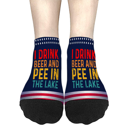 Lake-themed Funny Vacation Partys Cotton Socks for Men and Women