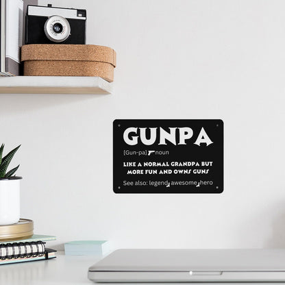 GUNPA Funny Definition Like A Normal Grandpa But Owns Guns Bar Signs Funny Room Decor For Living Room 40 * 30cm