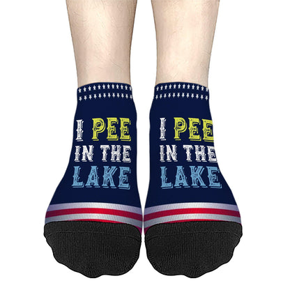 I Pee In The Lake Funny Vacation Partys Girls Ankle Socks No Show Sock For Womens