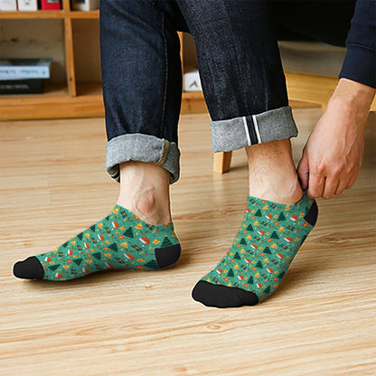 Christmas Pattern Men's Ankle Dress Socks - Funny Designs