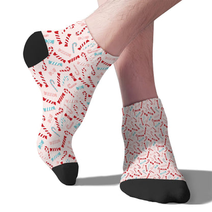 Funny Christmas Pattern Boys Ankle Socks Low Cut For Men Socks