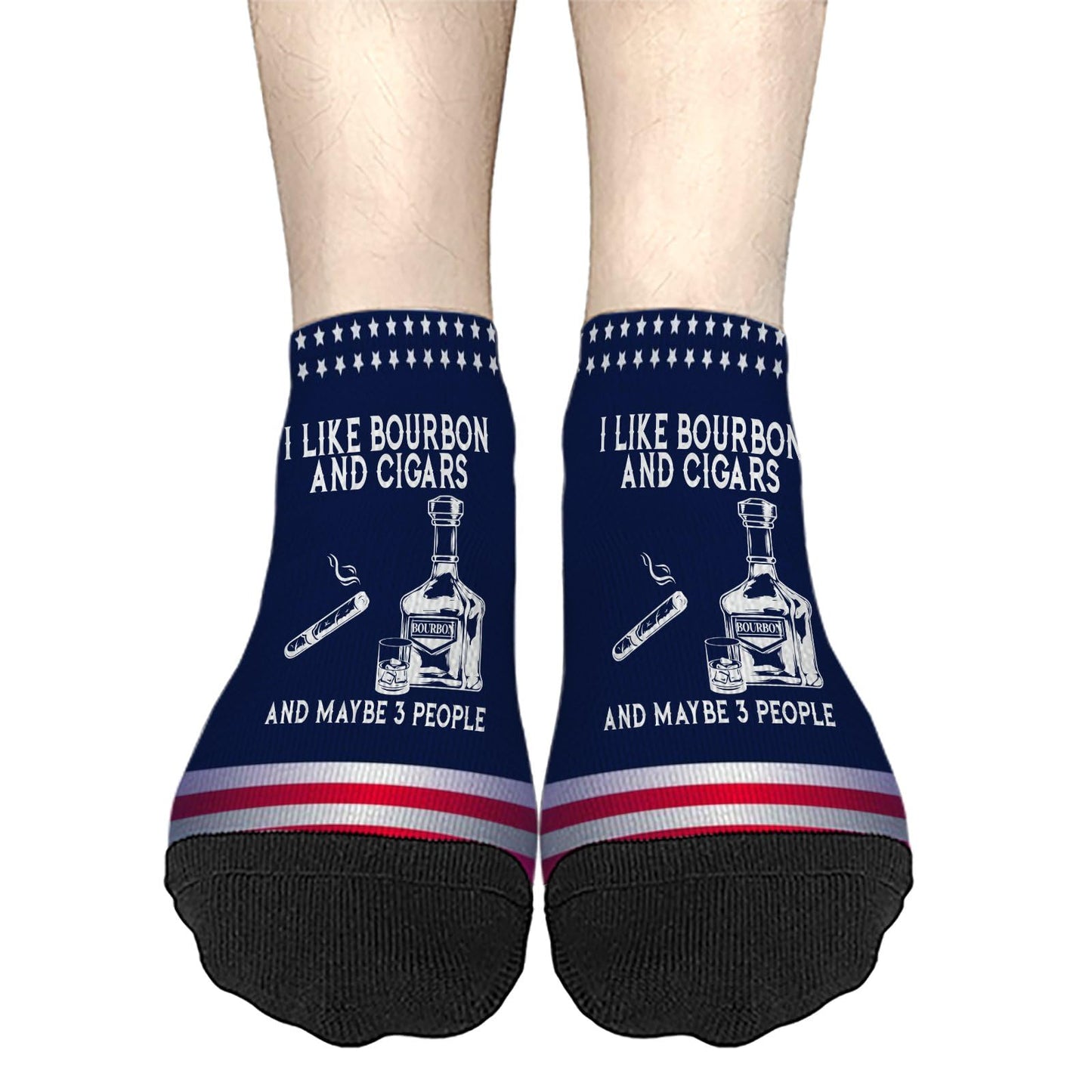 I Like Bourbon And Cigars And Maybe 3 People Athletic Socks Crew For Men Socks