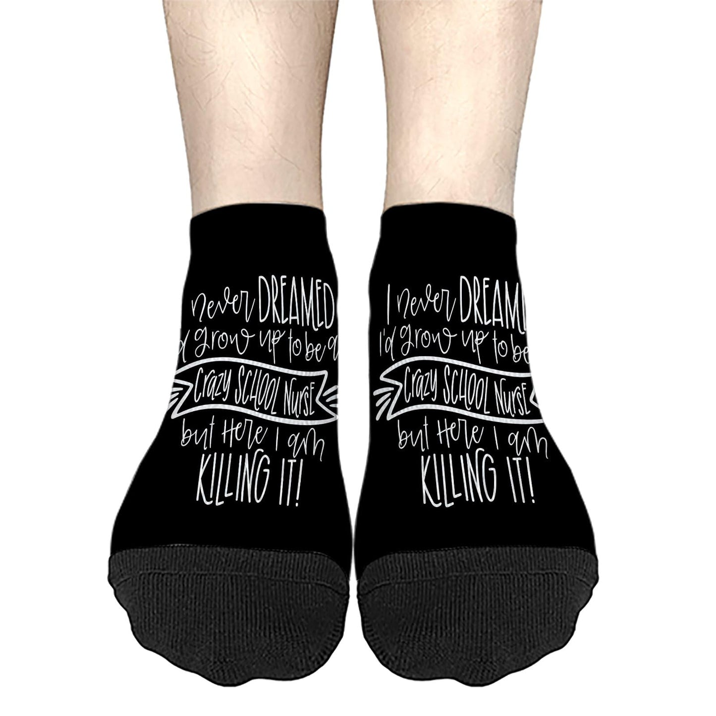 Saving The World One Ice Pack At Time School Nurse Week Men Ankle Socks Low Cut Socks For Men's