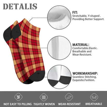 Funny Christmas Pattern Boys Ankle Socks Low Cut For Men Socks