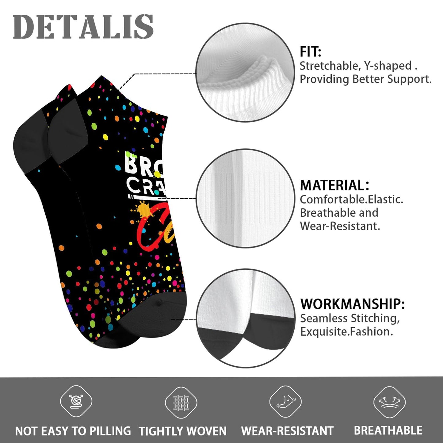 Broken Crayons Still Color Mens Low Cut Socks Invisible For Mens Sock